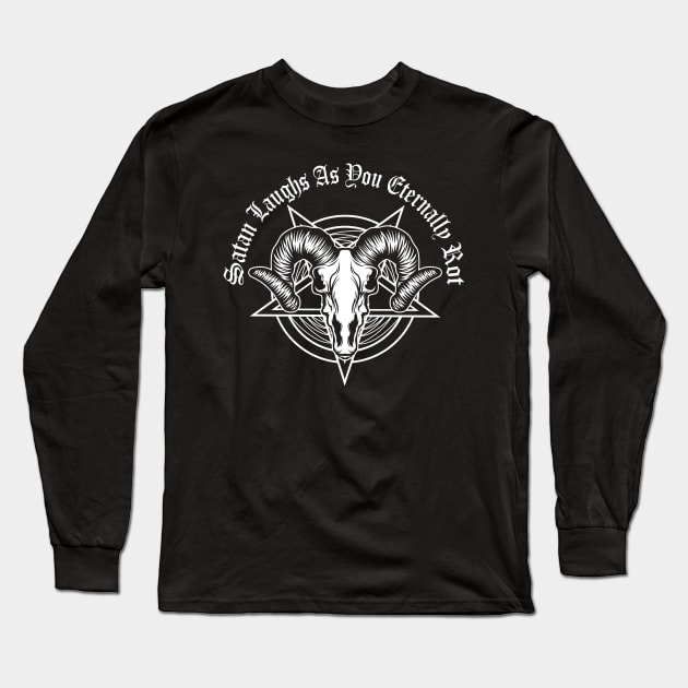 Thrash Metal with Satanic Pentagram Long Sleeve T-Shirt by Hallowed Be They Merch